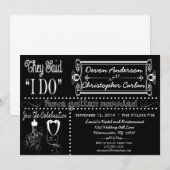 Uitnodiging voor post Wedding Chic Chalkboard (Voorkant / Achterkant)