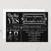 Uitnodiging voor post Wedding Trendy Chalkboard (Voorkant / Achterkant)