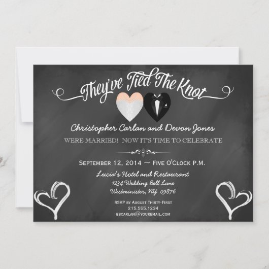 Uitnodiging voor post Wedding Trendy Chalkboard (Voorkant)