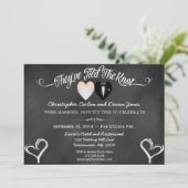 Uitnodiging voor post Wedding Trendy Chalkboard (Staand voorkant)