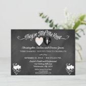 Uitnodiging voor post Wedding Trendy Chalkboard (Staand voorkant)
