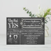 Uitnodiging voor post Wedding Trendy Chalkboard (Staand voorkant)