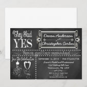 Uitnodiging voor post Wedding Trendy Chalkboard (Voorkant / Achterkant)