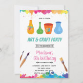 Uitnodiging voor pottenbakken kunst feestje (Voorkant)