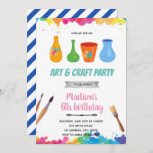 Uitnodiging voor pottenbakken kunst feestje (Voorkant / Achterkant)