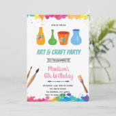 Uitnodiging voor pottenbakkerij kunstschilderfeest (Staand voorkant)