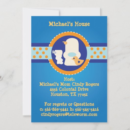 Uitnodiging voor Potty Training Party (Achterkant)