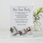 Uitnodiging voor prachtige grijze nieuwe jaren (Staand voorkant)