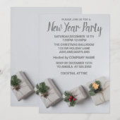 Uitnodiging voor prachtige grijze nieuwe jaren (Voorkant / Achterkant)