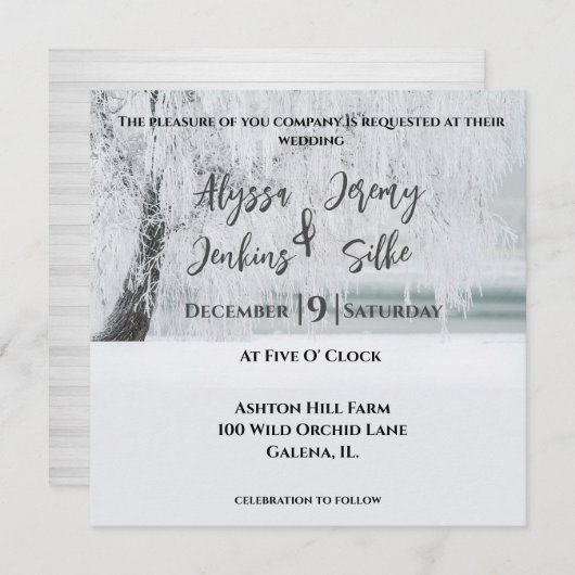 Uitnodiging voor prachtige winterbomen (Voorkant / Achterkant)