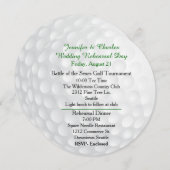 Uitnodiging voor pre-huwelijksfeest met golfbal (Voorkant / Achterkant)