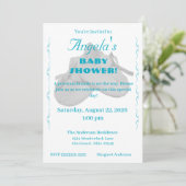 Uitnodiging voor 'Precious Bundle Boy' baby shower (Staand voorkant)