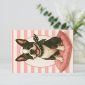 Uitnodiging voor Preppy Boston Terrier (Staand voorkant)