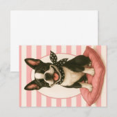 Uitnodiging voor Preppy Boston Terrier (Voorkant / Achterkant)