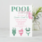 Uitnodiging voor Preppy Pool Feestje (Staand voorkant)