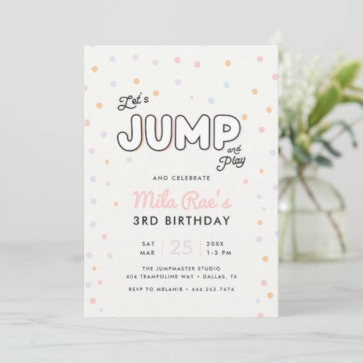 Uitnodiging voor preppy spring- en stuiterfeest vo (Staand voorkant)