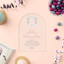 Uitnodiging voor Preppy Watercolor Kerstfeest