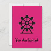 Uitnodiging voor pretparkfeest met leuk reuzenrad (Achterkant)