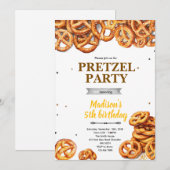 Uitnodiging voor pretzel-feestje  (Voorkant / Achterkant)