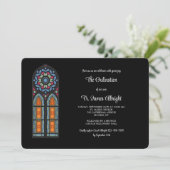 Uitnodiging voor Priesterwijding met Glas in Lood (Staand voorkant)