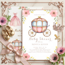 Uitnodiging voor Princess Carriage Baby Shower