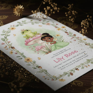 Uitnodiging voor Princess Frog Floral Baby Shower