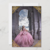 Uitnodiging voor Princess Quinceanera (Achterkant)