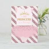 Uitnodiging voor prinses baby shower (Staand voorkant)