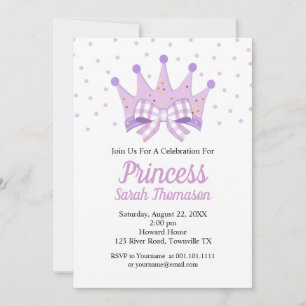 Uitnodiging voor prinses kroon verjaardagsfeest in