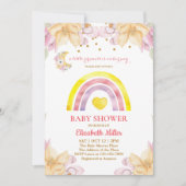 Uitnodiging voor Prinses Regenboog Baby Shower (Voorkant)
