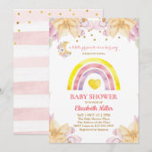 Uitnodiging voor Prinses Regenboog Baby Shower (Voorkant / Achterkant)