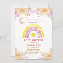 Uitnodiging voor Prinses Regenboog Baby Shower