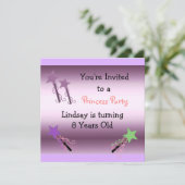 Uitnodiging voor prinsessenfeest (Staand voorkant)