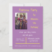 Uitnodiging voor prinsessenfeest met madeliefkrone (Voorkant)