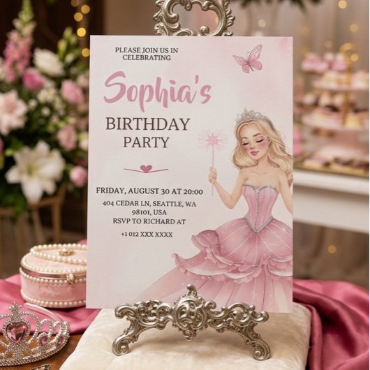 Uitnodiging voor prinsessenverjaardag