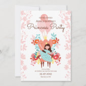 Uitnodiging voor prinsessenverjaardag, Bewerkbare (Voorkant)