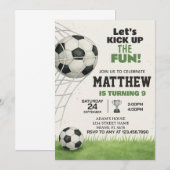 Uitnodiging voor Printable Soccer Birthday (Voorkant / Achterkant)