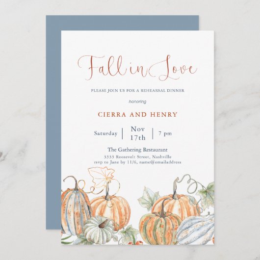 Uitnodiging voor proefdiners voor pompoenen om ver (Voorkant / Achterkant)