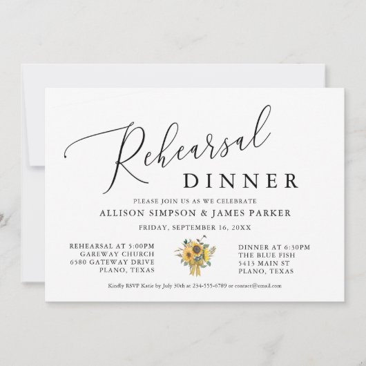 Uitnodiging voor proefdiners Zonneschijf (Voorkant)