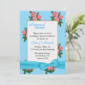 Uitnodiging voor proefhuwelijksdiner Chic Roses (Staand voorkant)