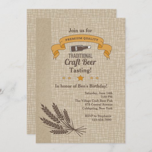 Uitnodiging voor proeven met Craft Beer (Voorkant / Achterkant)