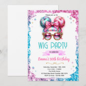 Uitnodiging voor pruikfeest (Voorkant / Achterkant)