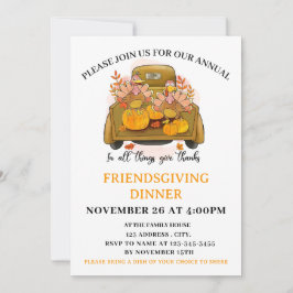 Uitnodiging voor Pumpkin Friendsgiving-dinerfeest