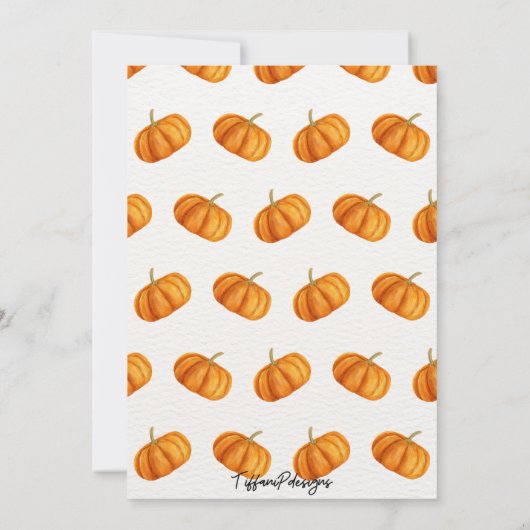 Uitnodiging voor Pumpkin Patch Baby shower (Achterkant)