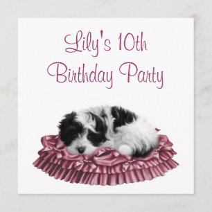 Uitnodiging voor Puppy Girl's 10e verjaardagsfeest