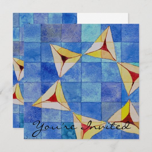 Uitnodiging voor Purim Party (Voorkant / Achterkant)