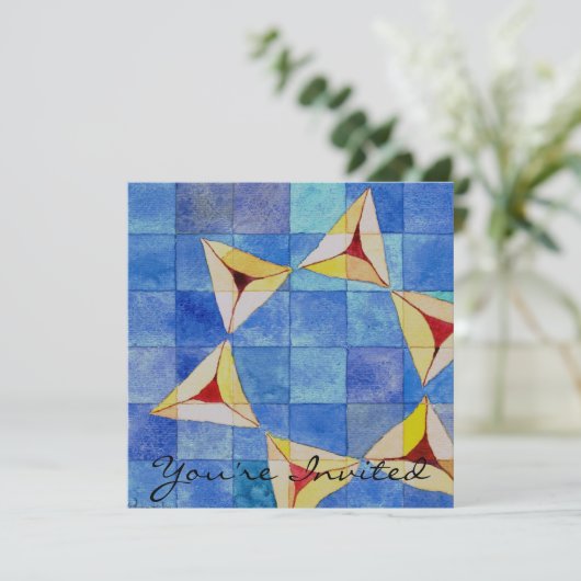 Uitnodiging voor Purim Party (Staand voorkant)