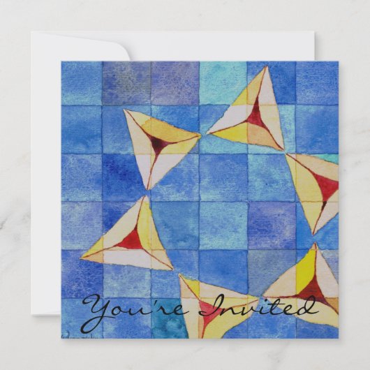 Uitnodiging voor Purim Party (Voorkant)