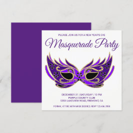 Uitnodiging voor Purple Mask Nieuwjaarsfeest Maske