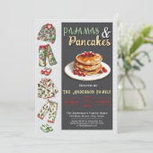 Uitnodiging voor pyjama en pannenkoeken (Staand voorkant)